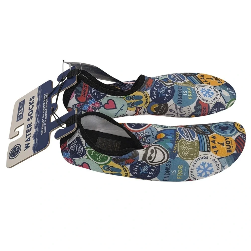 Life is Good Water Socks XL 11-12 Beach Pool Swim Shoes New